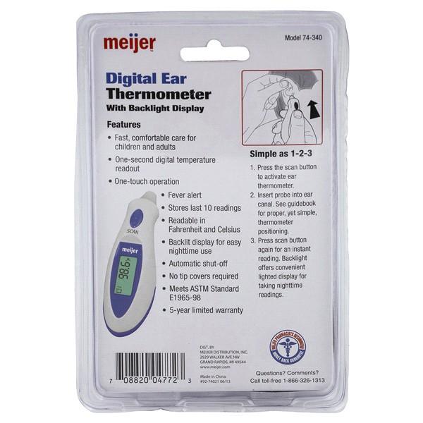 slide 6 of 9, Meijer Digital Ear Thermometer, 1 ct