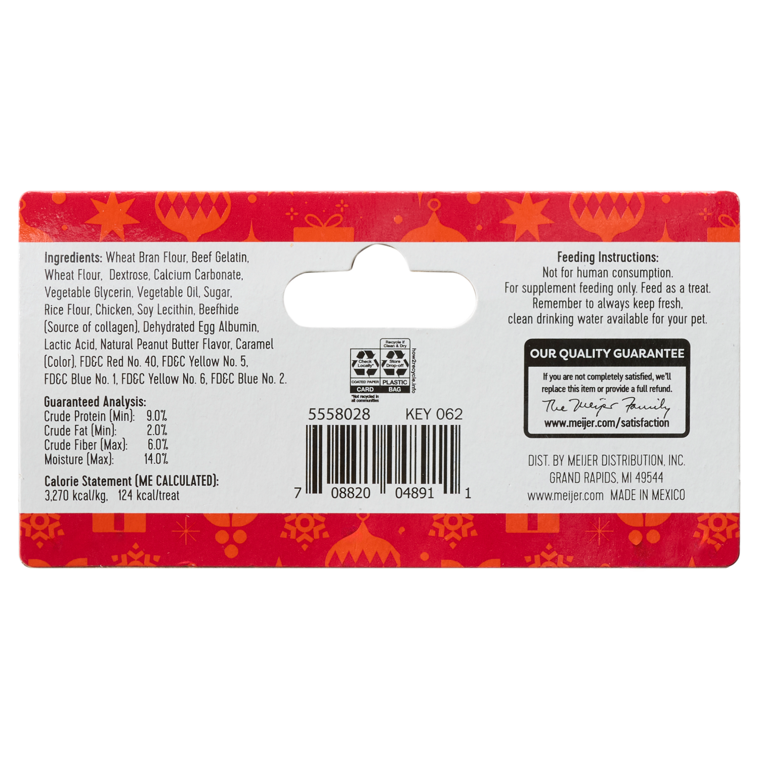 slide 2 of 2, Meijer Holiday Red & Green Donut Dog Treats, 4 ct, 4 ct