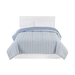 R+R Comforter Poly Seersucker Blue Twin/Twin Xl