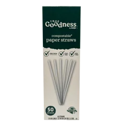 True Goodness Comp Paper Straws 50Ct