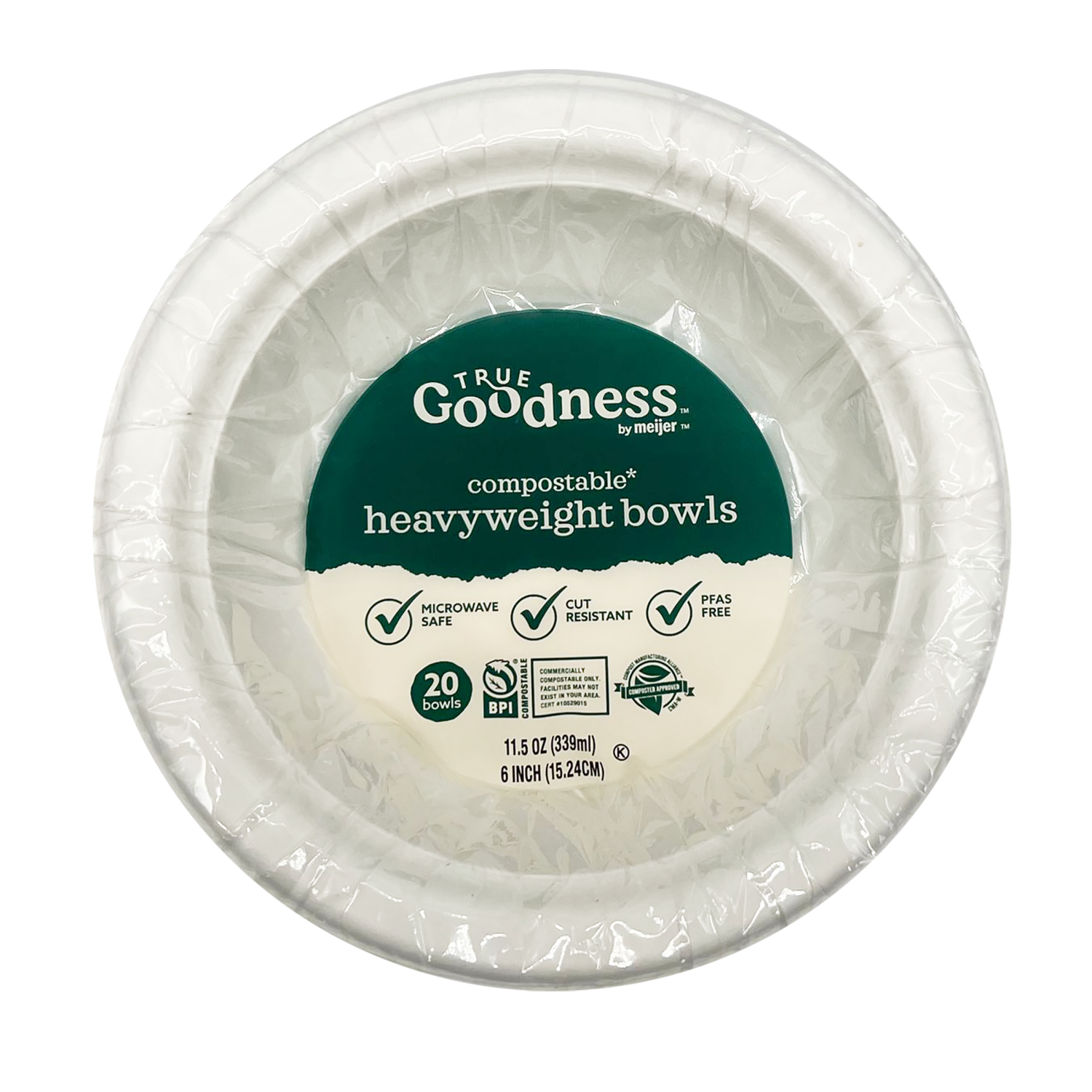 slide 1 of 2, True Goodness Comp Bowl 6" 20Ct, 20 ct