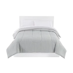 R+R Comforter Poly Seersucker Gray Full/Queen