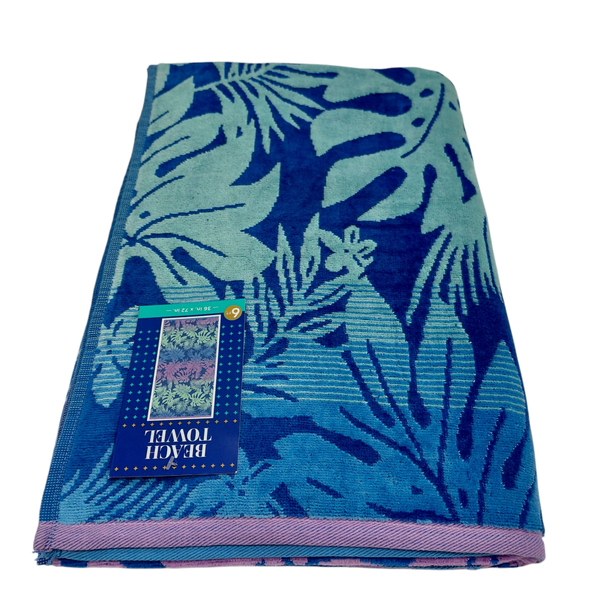 slide 7 of 8, Meijer Corporate Seasonal MCS JACQ TOWEL TROPICAL STRIPE DAPHNE, 36 x 72 