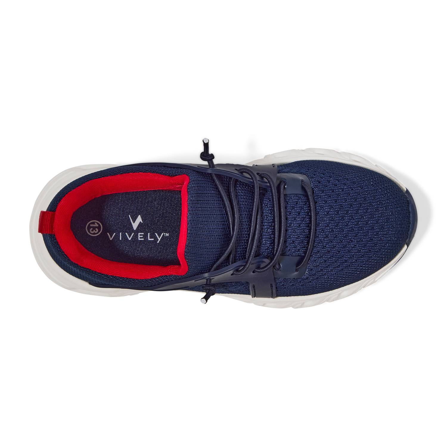 slide 6 of 6, Vively Boys' Mardie Athletic Shoes, Navy/Red/White, Size 3, Size 3