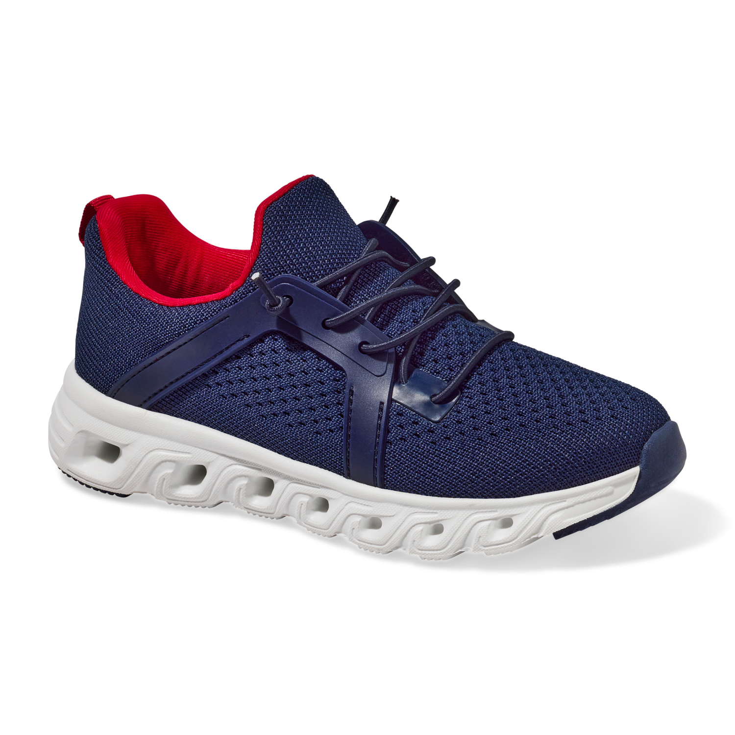 slide 1 of 6, Vively Boys' Mardie Athletic Shoes, Navy/Red/White, Size 3, Size 3