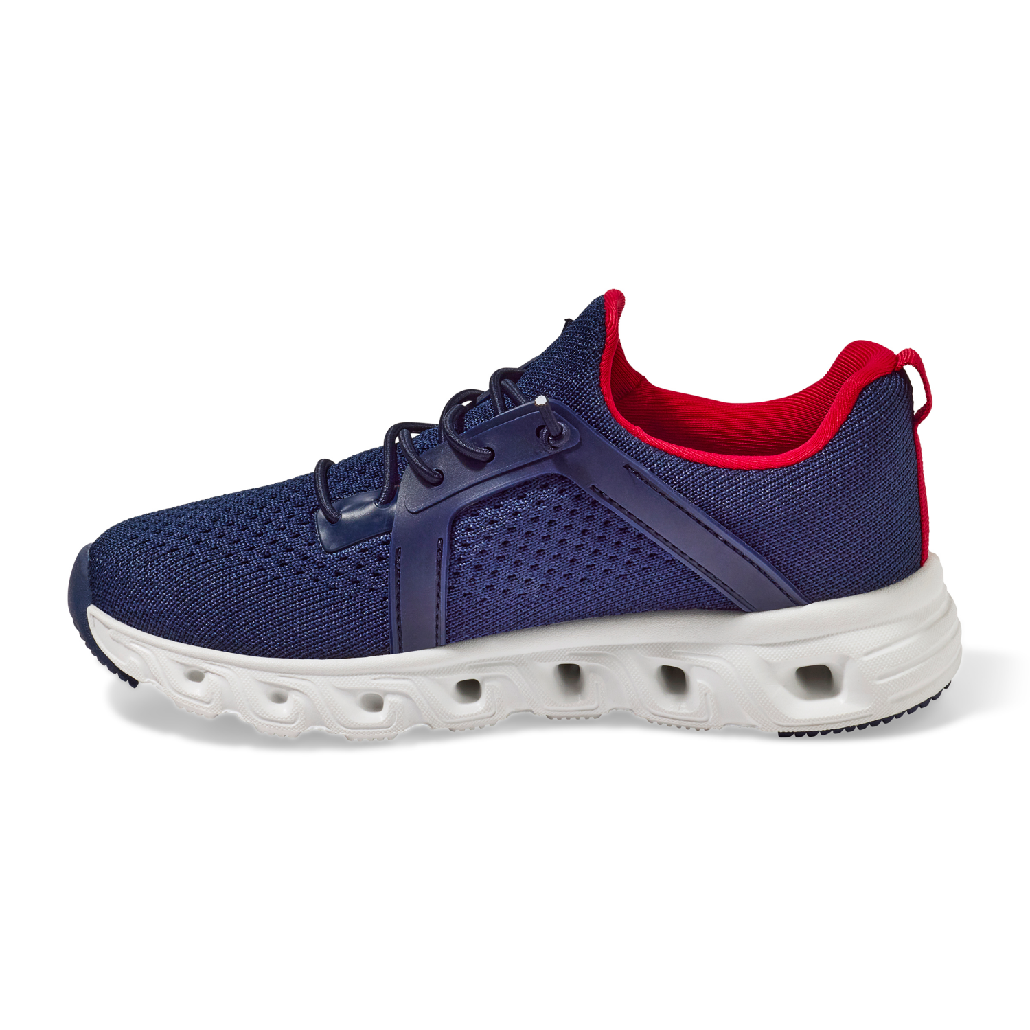 slide 4 of 6, Vively Boys' Mardie Athletic Shoes, Navy/Red/White, Size 5, Size 5