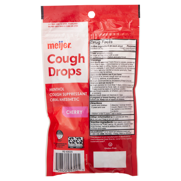 slide 5 of 5, Meijer Cherry Cough Drops, 30 ct