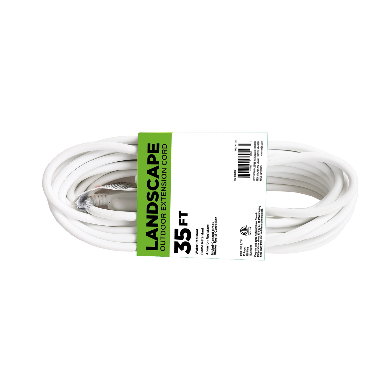 slide 2 of 3, Meijer Landscape Outdoor Extension Cord Ec883627, White, 35 Ft, 35 ft