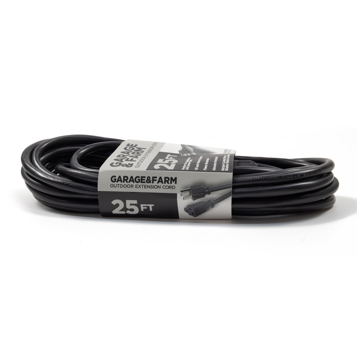 slide 3 of 3, Meijer Garage & Farm Outdoor Black Extension Cord, 25 Ft, 25 ft