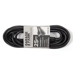Meijer Garage & Farm Outdoor Black Extension Cord, 25 Ft