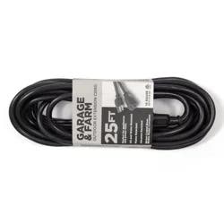 Meijer Garage & Farm Outdoor Black Extension Cord, 25 Ft