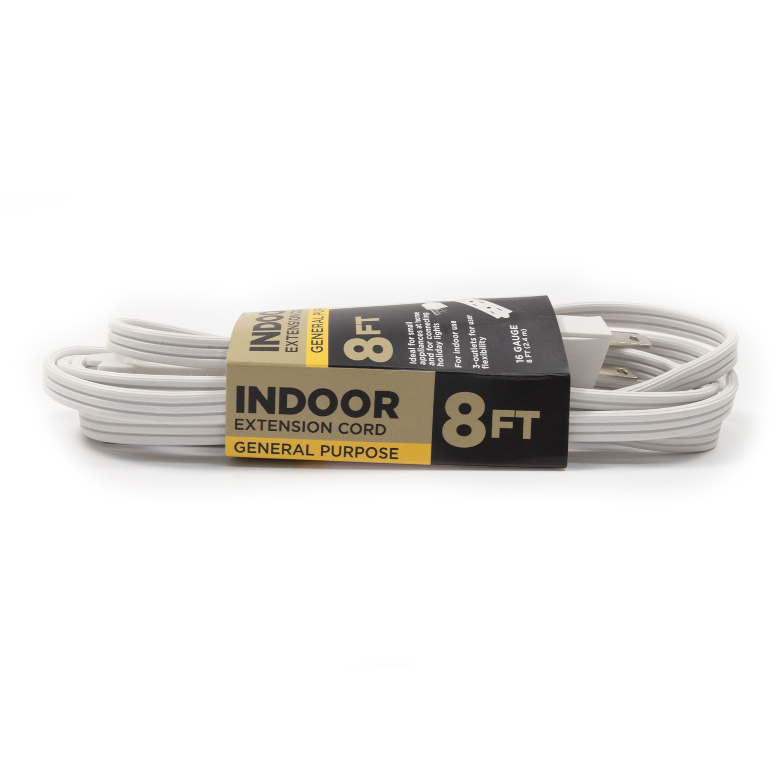 slide 3 of 3, Meijer 3 Outlet Indoor 16/3 Spt-2 Extension Cord White, 8 Ft, 8 ft