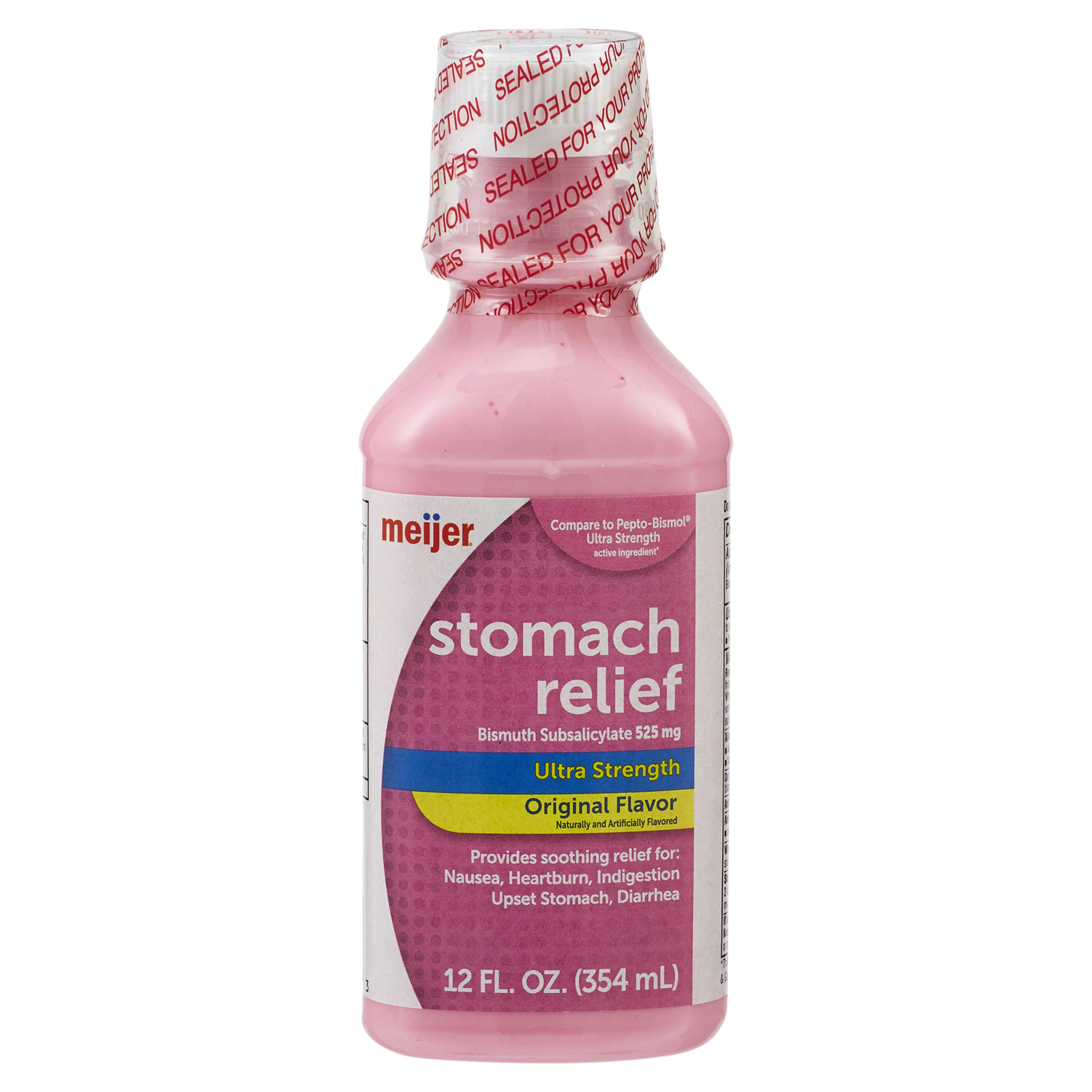 slide 1 of 5, Meijer Stomach Relief Max Strength Liquid, 12 oz