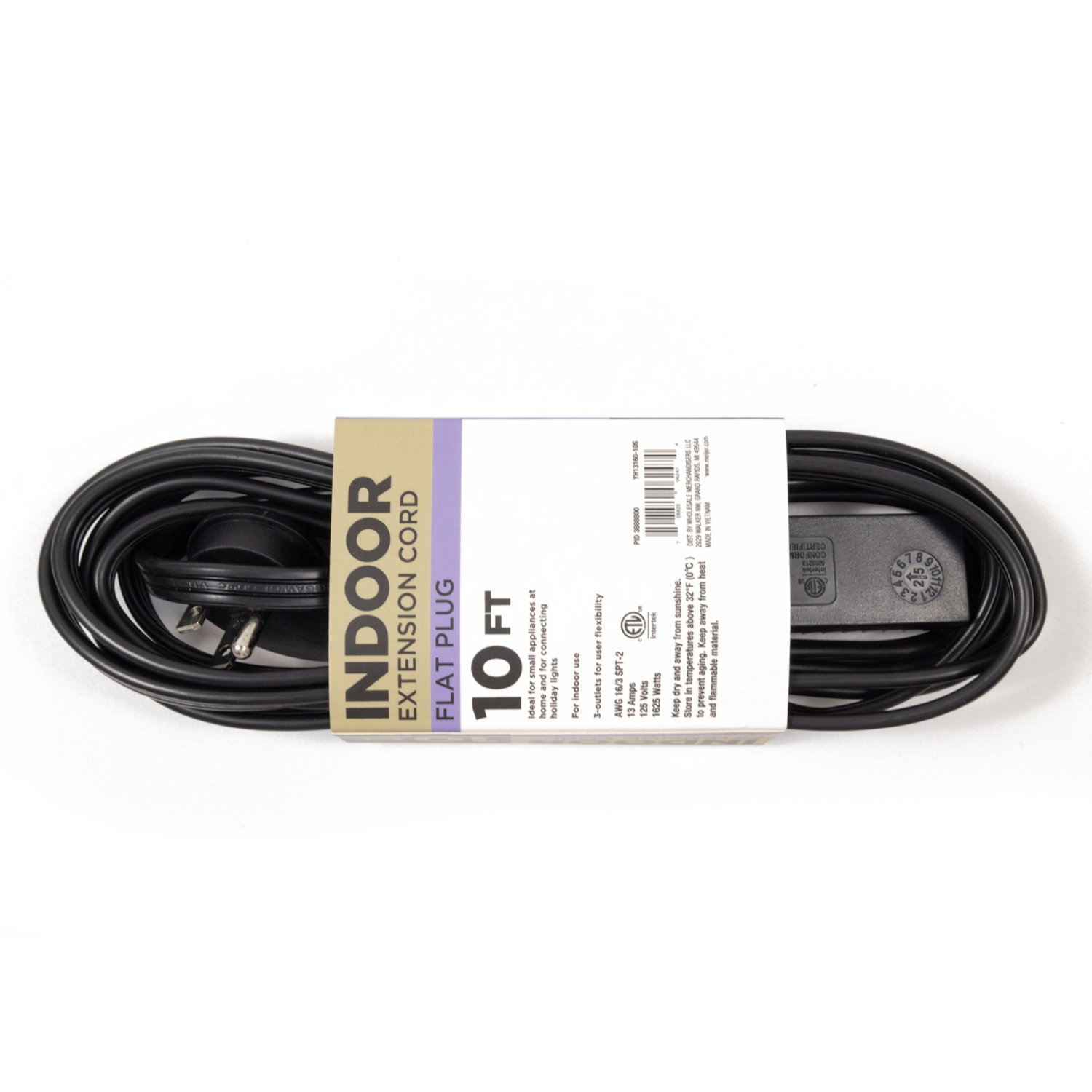 slide 2 of 3, Meijer Household Extension Cord, 10 Ft, 1 Ct, 10 ft, 1 ct