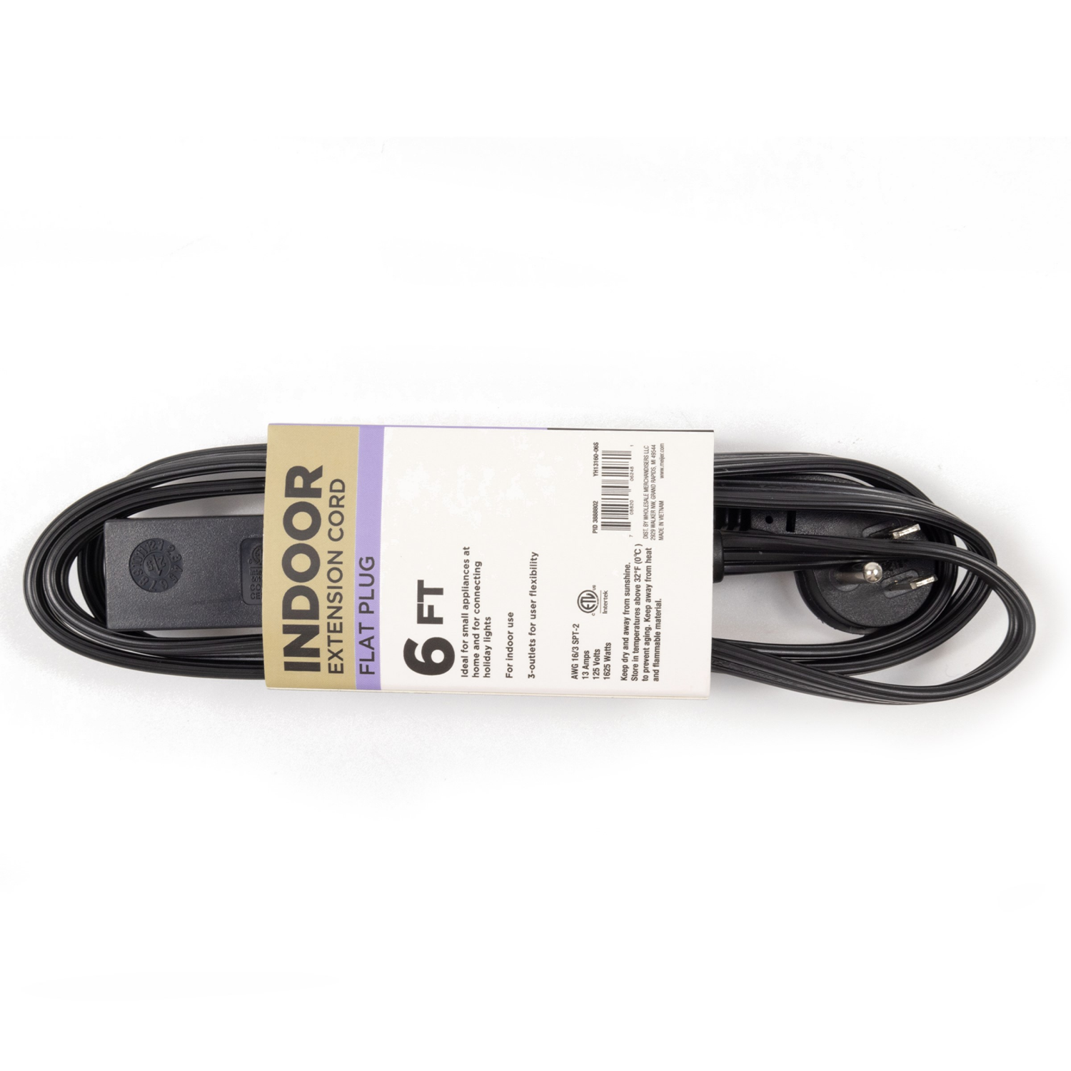 slide 2 of 3, Meijer Indoor Snug Plug Extension Cord, 6 Ft, 1 Ct, 6 ft, 1 ct