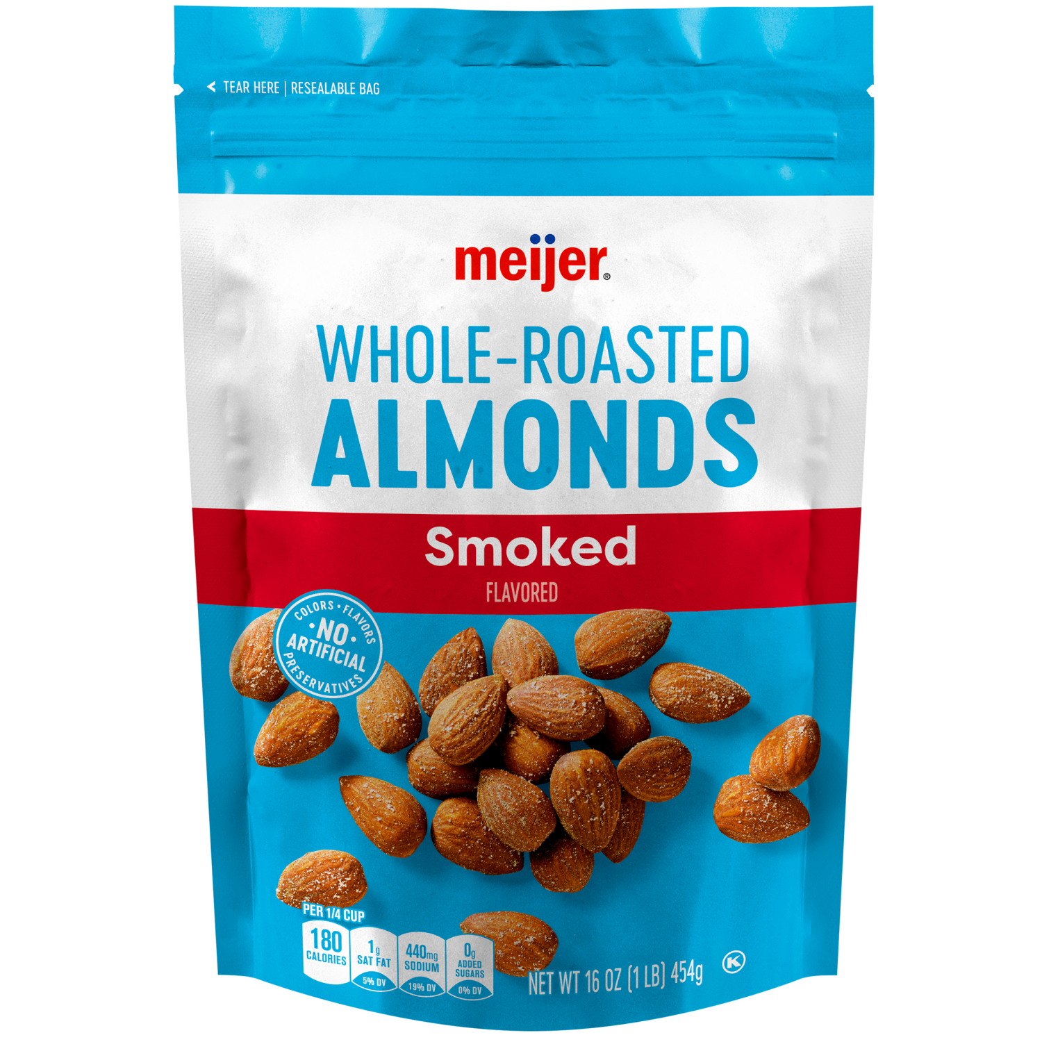 slide 1 of 2, Meijer Smoked Whole Almonds - 16 oz, 16 oz