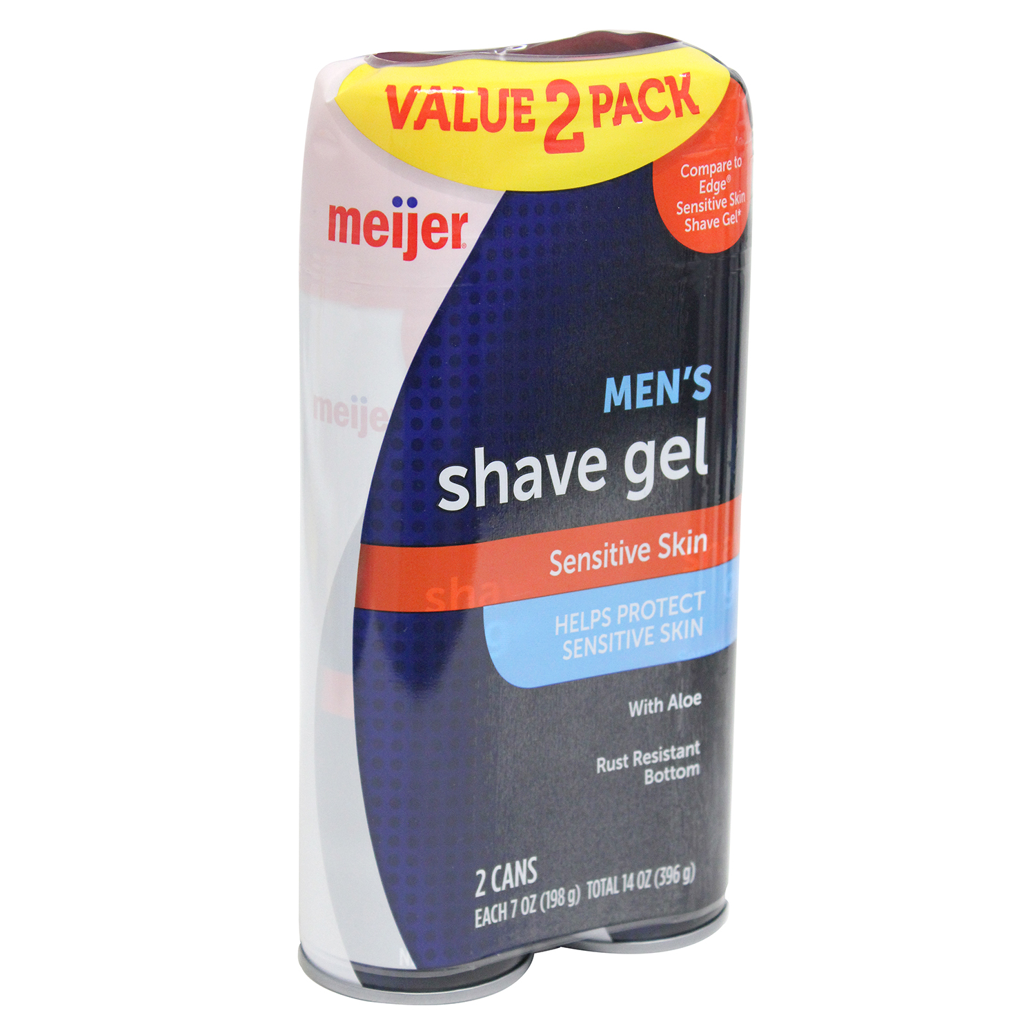 slide 2 of 2, MEIJER MENS SHAVE GEL SENSITIVE TWIN, 1 ct