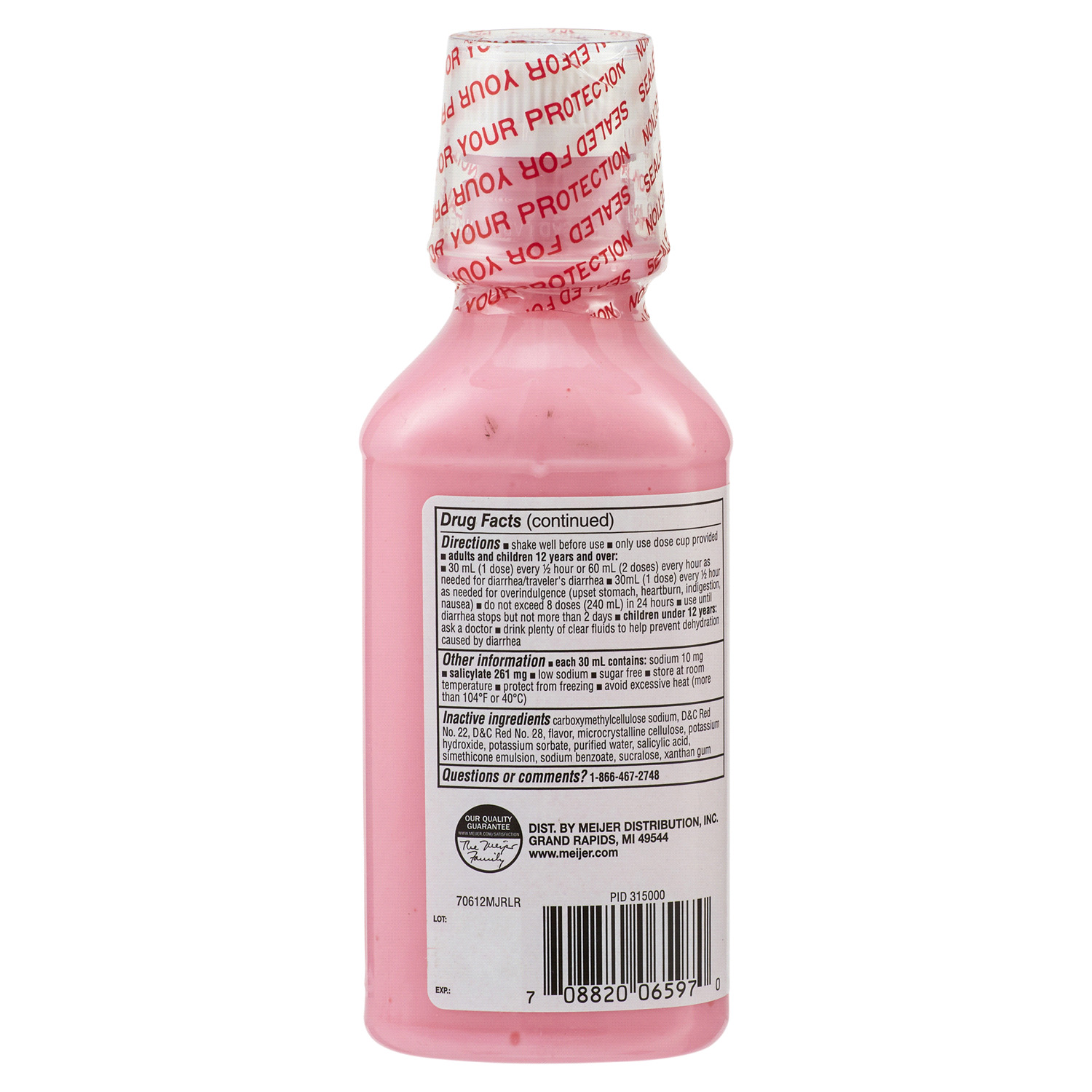 slide 4 of 5, Meijer Stomach Relief Pink Bismuth Liquid, Original Flavor, 12 oz