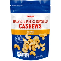 Meijer Salted Cashews Halves & Pieces - 8 oz