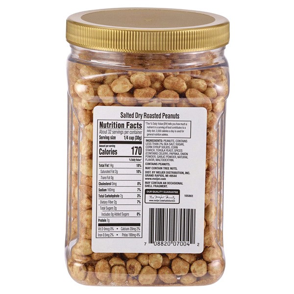 slide 2 of 5, Meijer Salted Dry Roasted Peanuts - 34.5 oz, 34.5 oz
