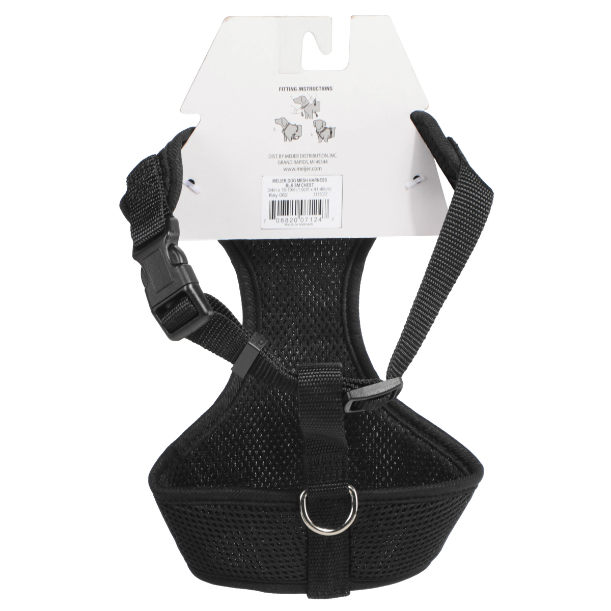 slide 2 of 2, Meijer Dog Mesh Harness Blk Sm Chest, SM