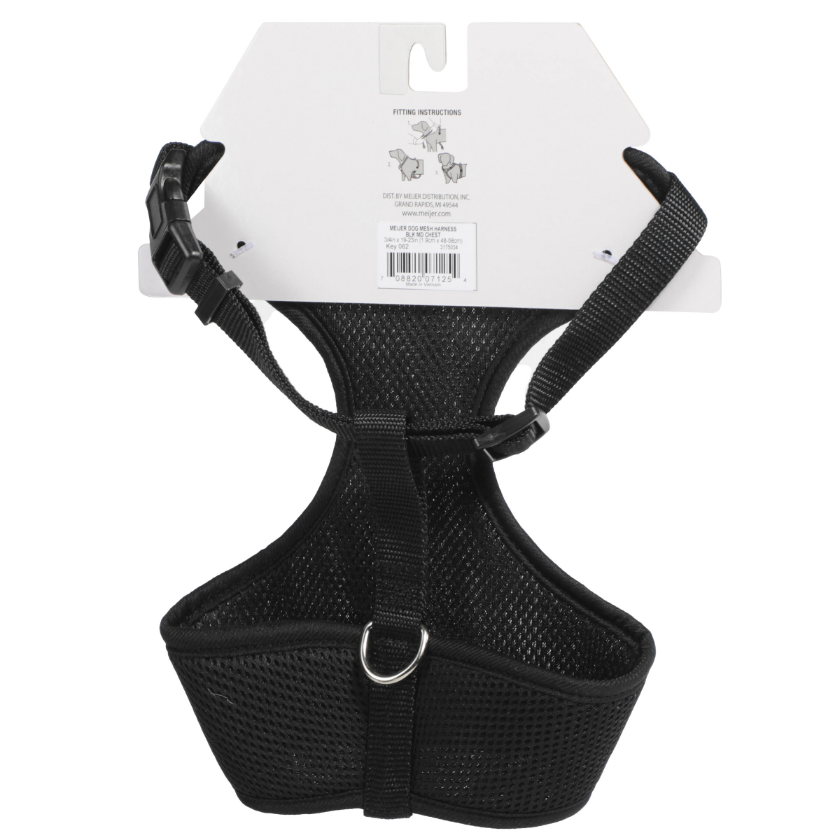 slide 2 of 2, Meijer Dog Mesh Harness Blk Md Chest, MED