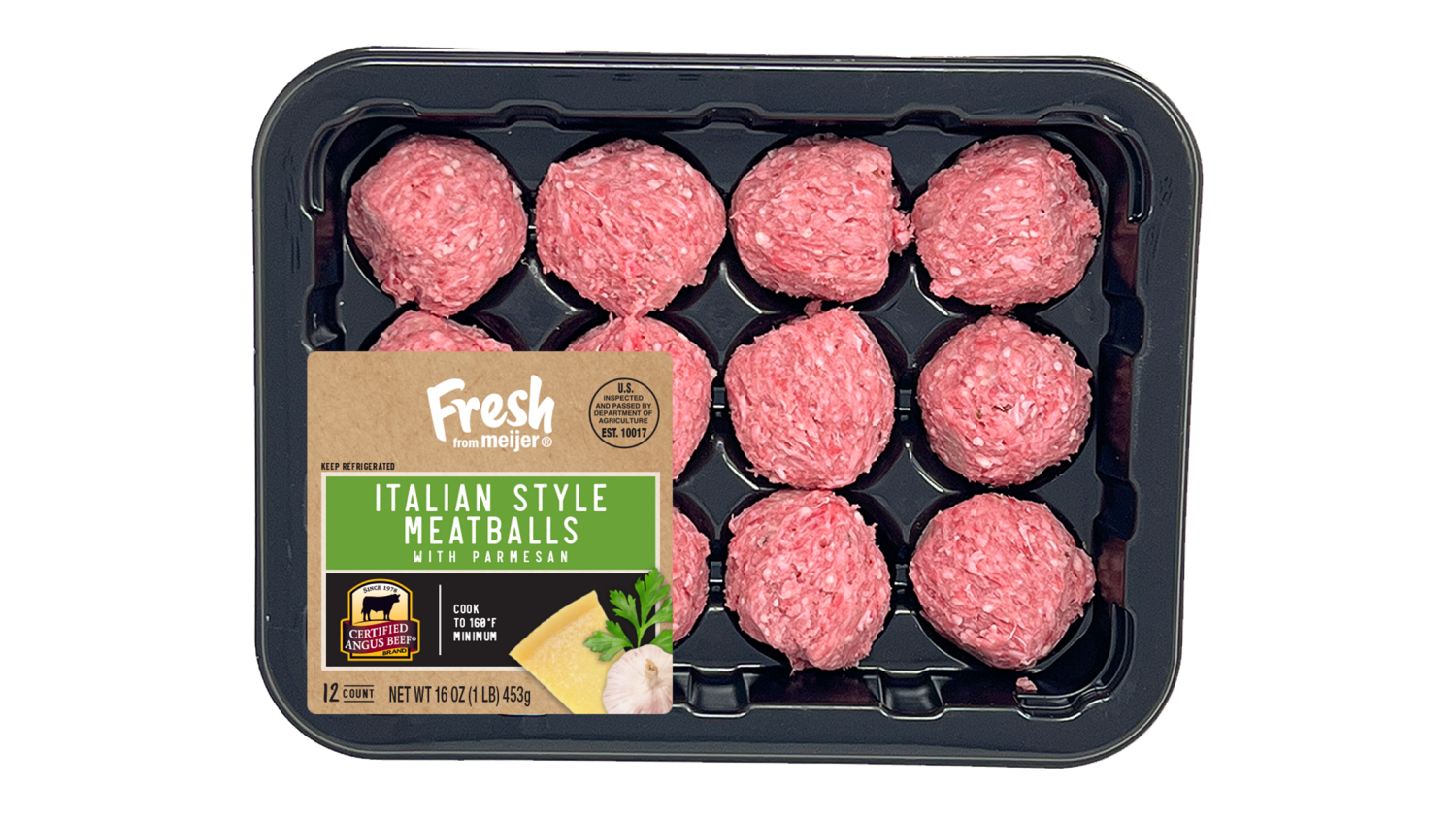 slide 1 of 2, CAB Italian Style Meatballs with Parmesan Cheese, 12CT, 1LB., 12 ct, 1 lb