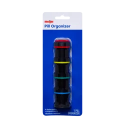 Meijer Pill Organizer, Rainbow, 4 Compartments, 1 Pk