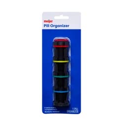 Meijer Pill Organizer, Rainbow, 4 Compartments, 1 Pk