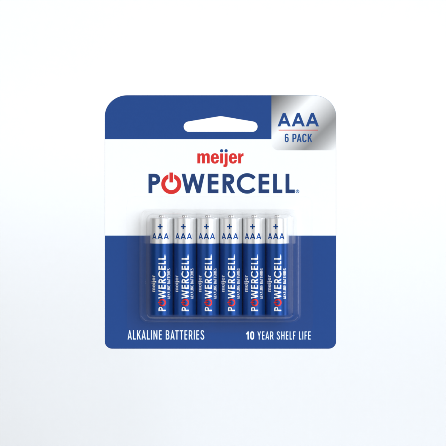 slide 1 of 1, Meijer Powercell Alkaline Battery AAA, 6 ct