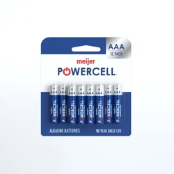 Meijer Powercell Alkaline Battery AAA, 12Pk