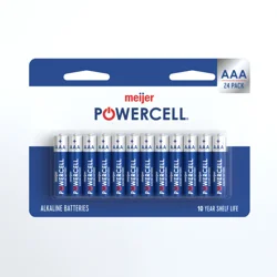 Meijer Powercell Alkaline Battery AAA, 24Pk