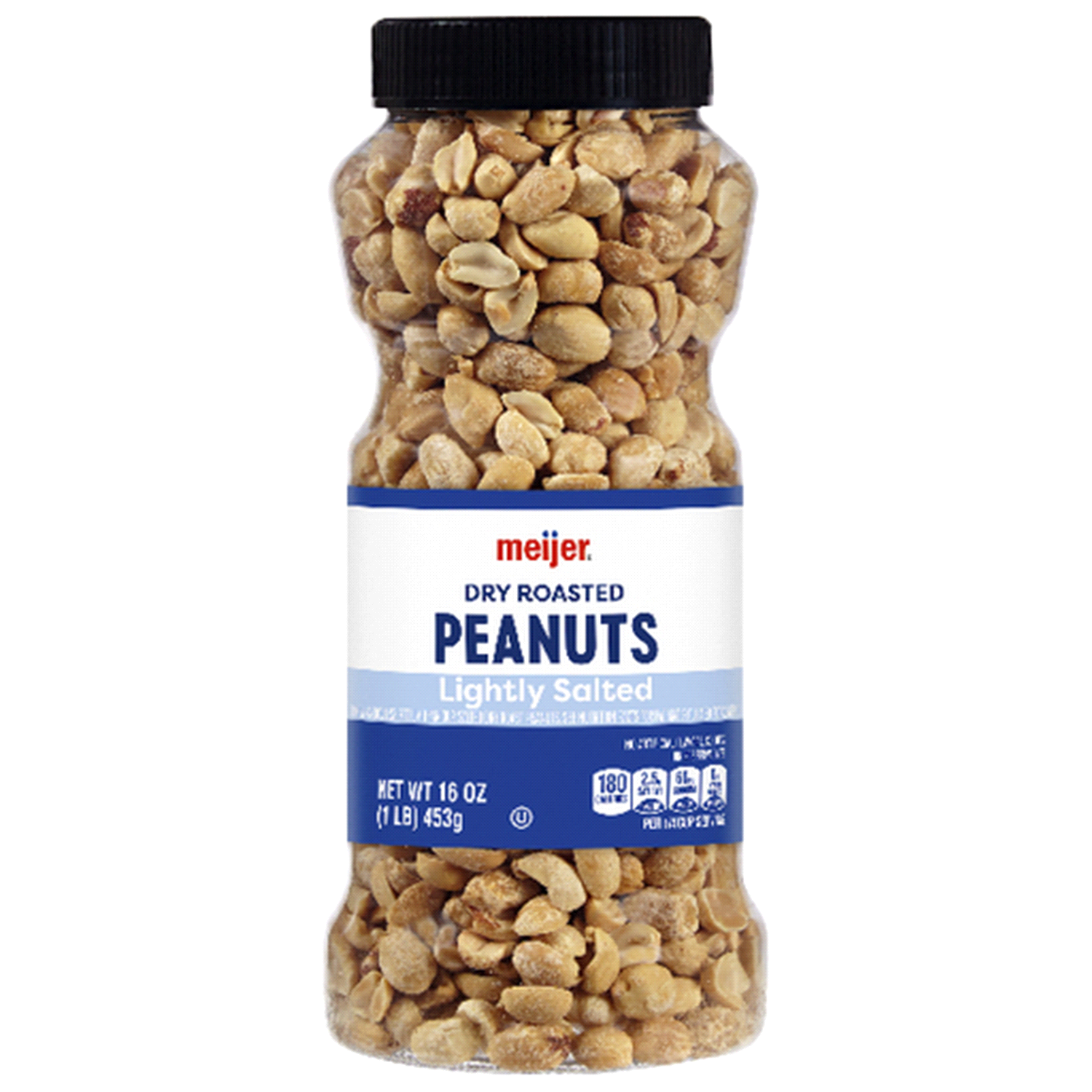 slide 1 of 5, Meijer Lightly Salted Dry Roasted Peanuts, 16 oz, 16 oz