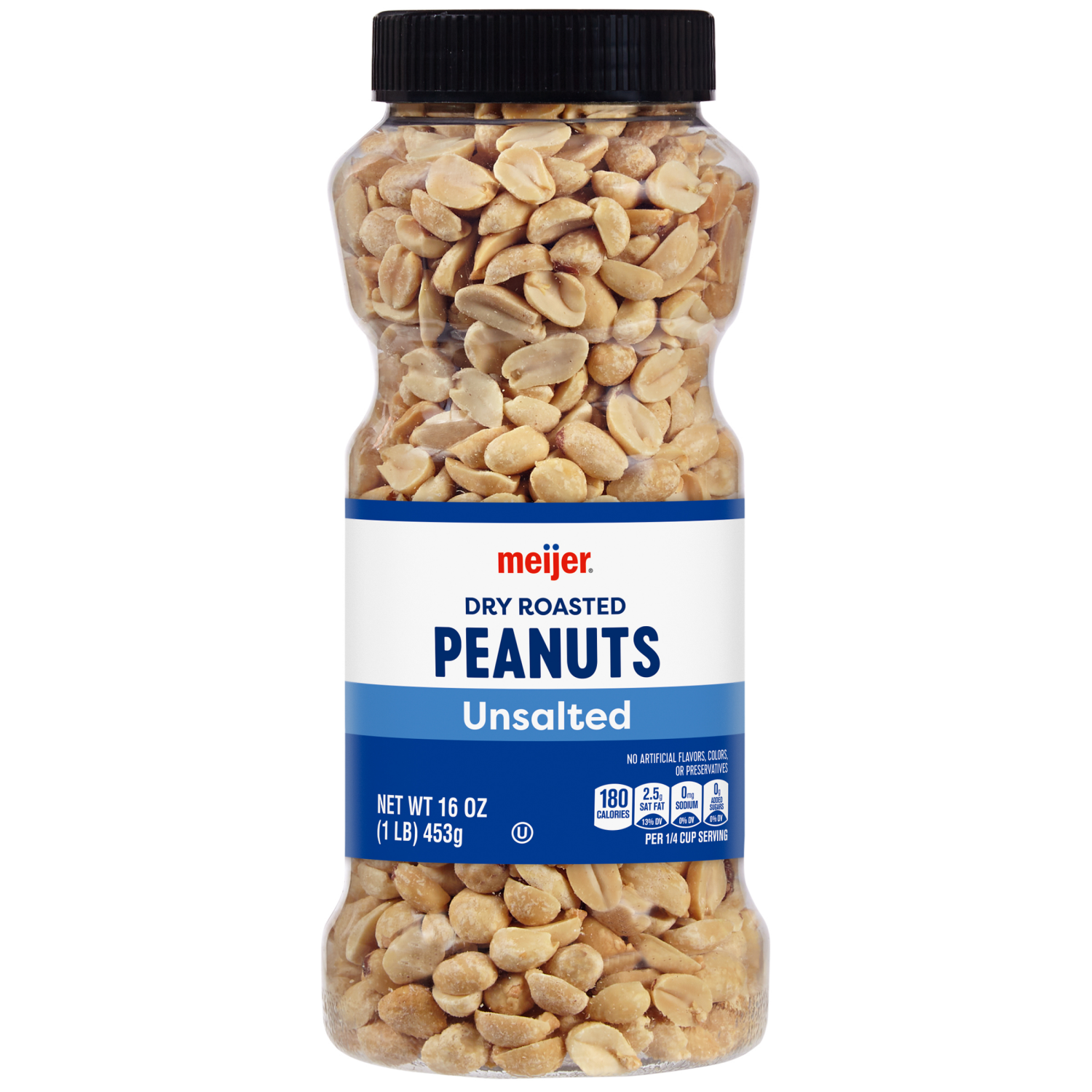 slide 1 of 4, Meijer Unsalted Dry Roasted Peanuts, 16 Oz, 16 oz