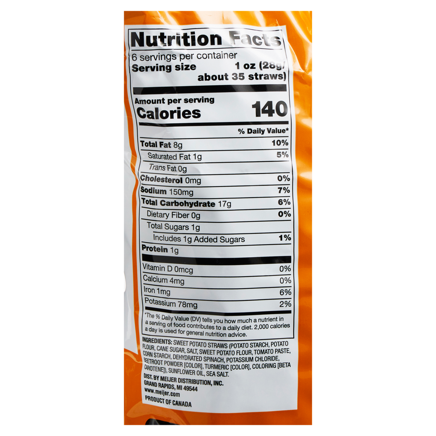 slide 2 of 2, Meijer Sweet Potato Veggie Straws, 6 oz