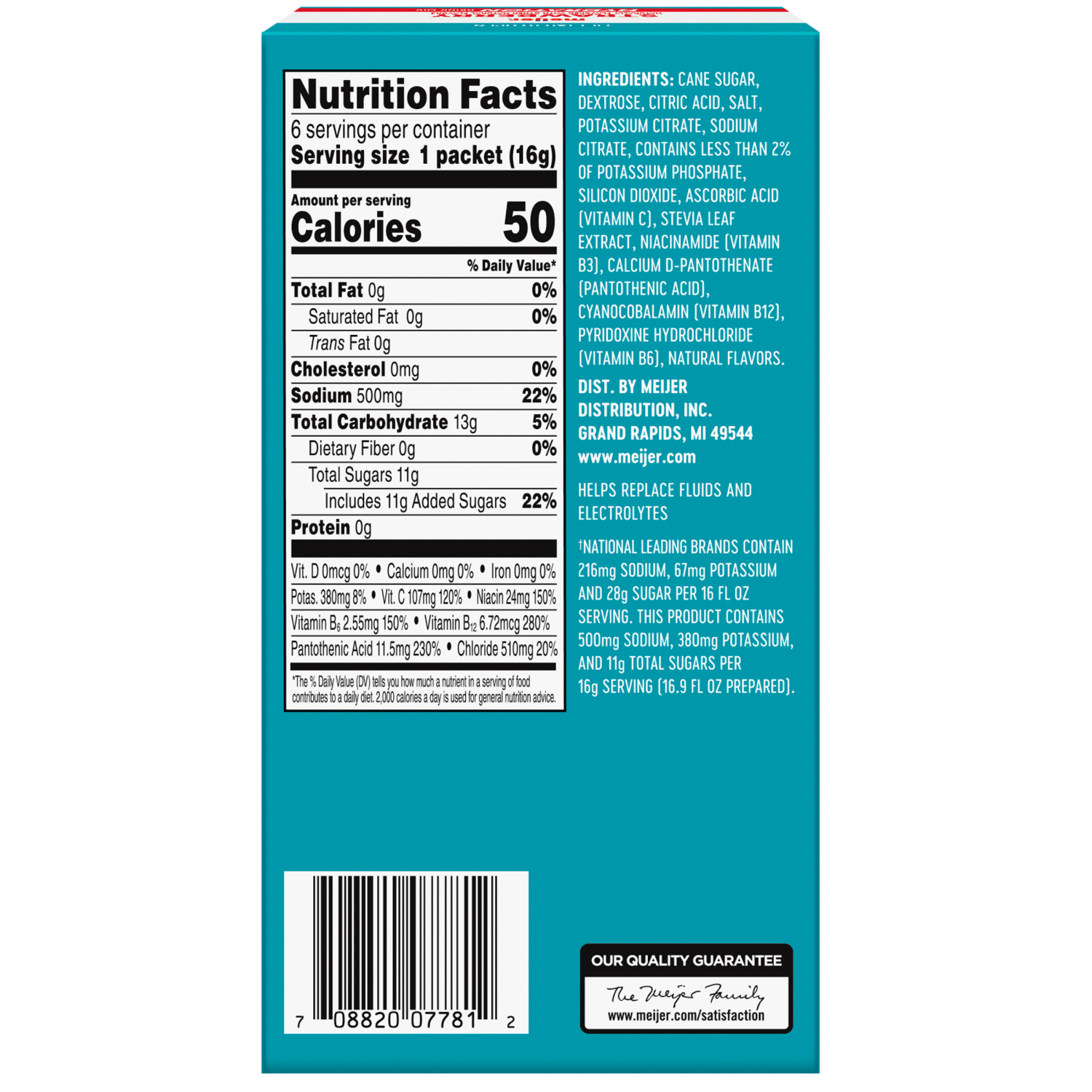 slide 2 of 8, Meijer Strawberry Hydration Drink Mix- 6 ct, 6 ct