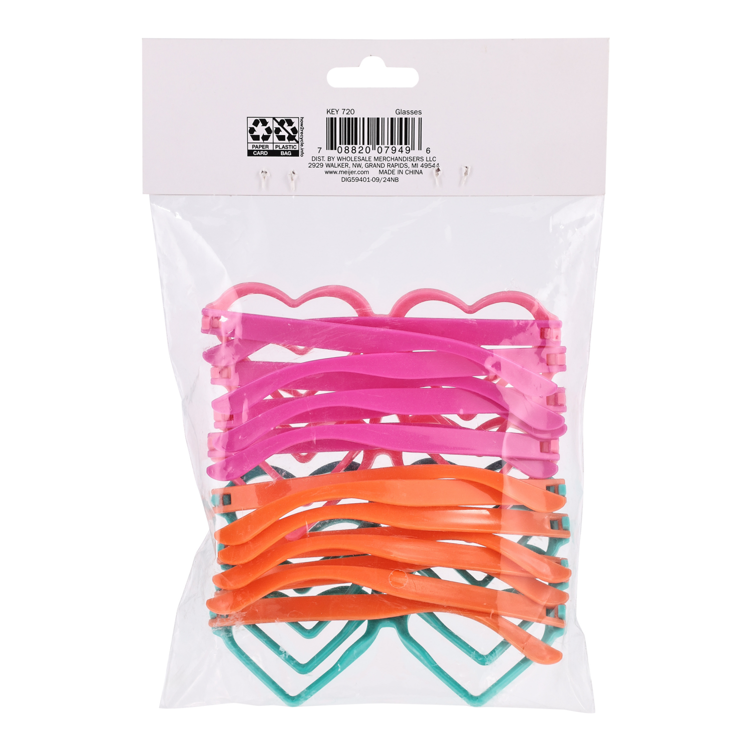 slide 3 of 3, Meijer Corporate Seasonal MJR Valentine Glasses 8ct, 8 ct