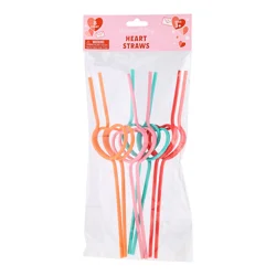 Meijer Corporate Seasonal MJR Valentine Heart Straw 8ct