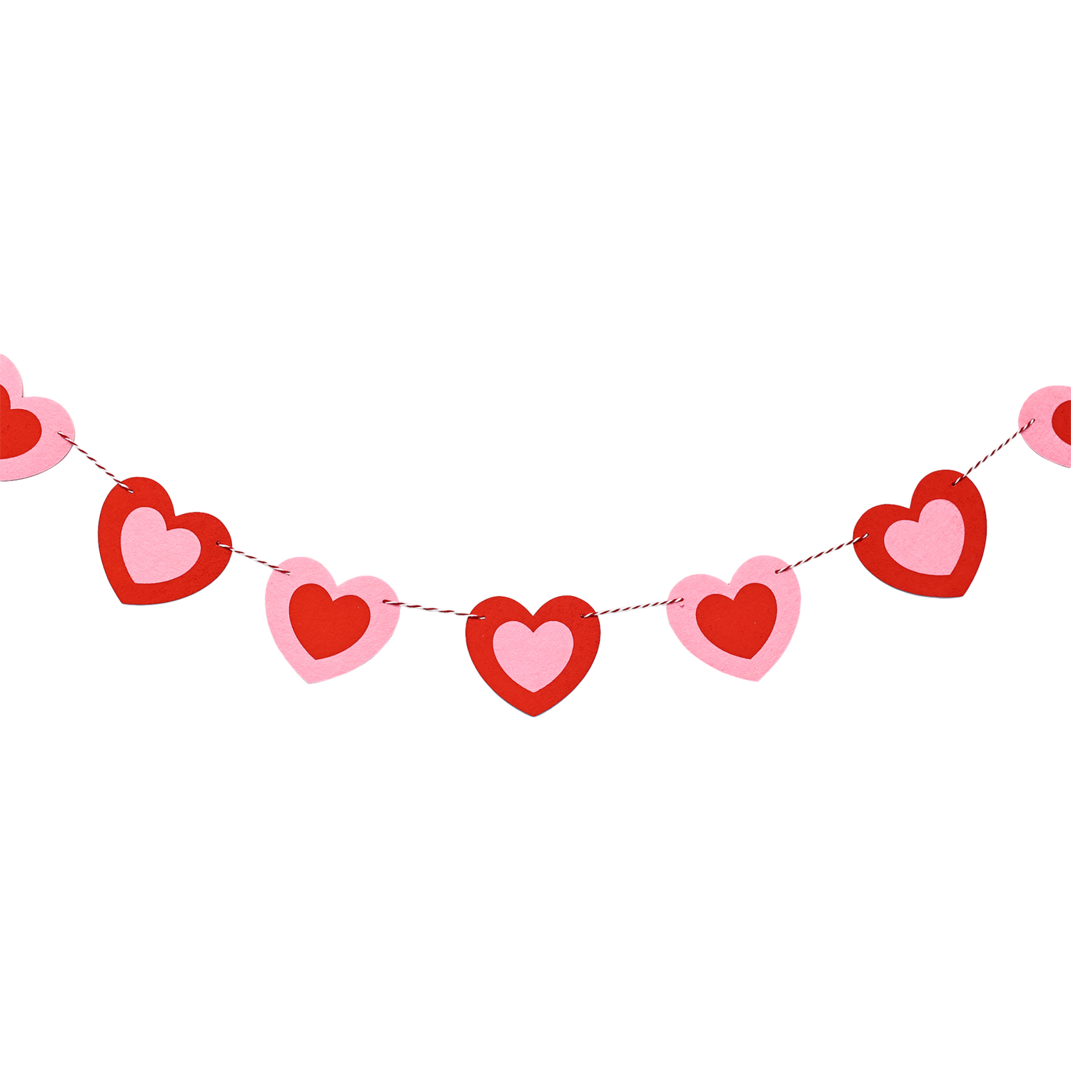 slide 3 of 3, Meijer Corporate Seasonal MJR Valentine Felt Garland, 60 in