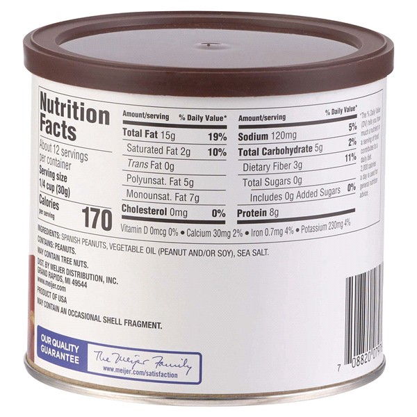 slide 5 of 5, Meijer Roasted, Salted Spanish Peanuts, 12 oz