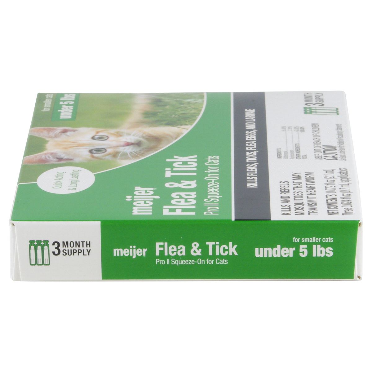 slide 2 of 5, Meijer Pro II Squeeze-On Flea & Tick for Cats, 3 ct; 5 lb, 3 ct