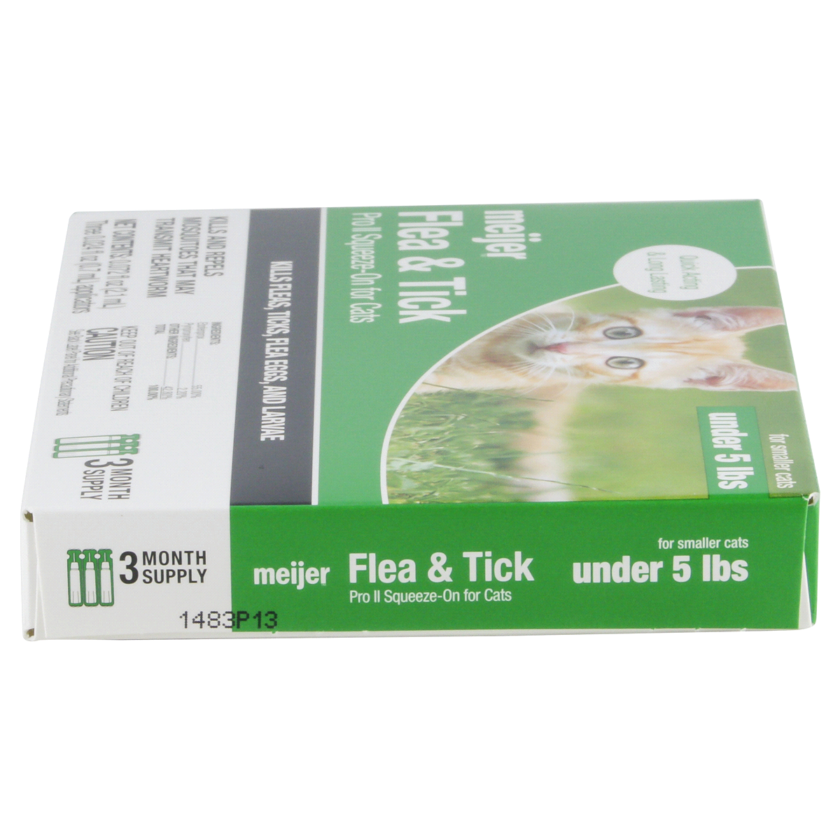 slide 3 of 5, Meijer Pro II Squeeze-On Flea & Tick for Cats, 3 ct; 5 lb, 3 ct