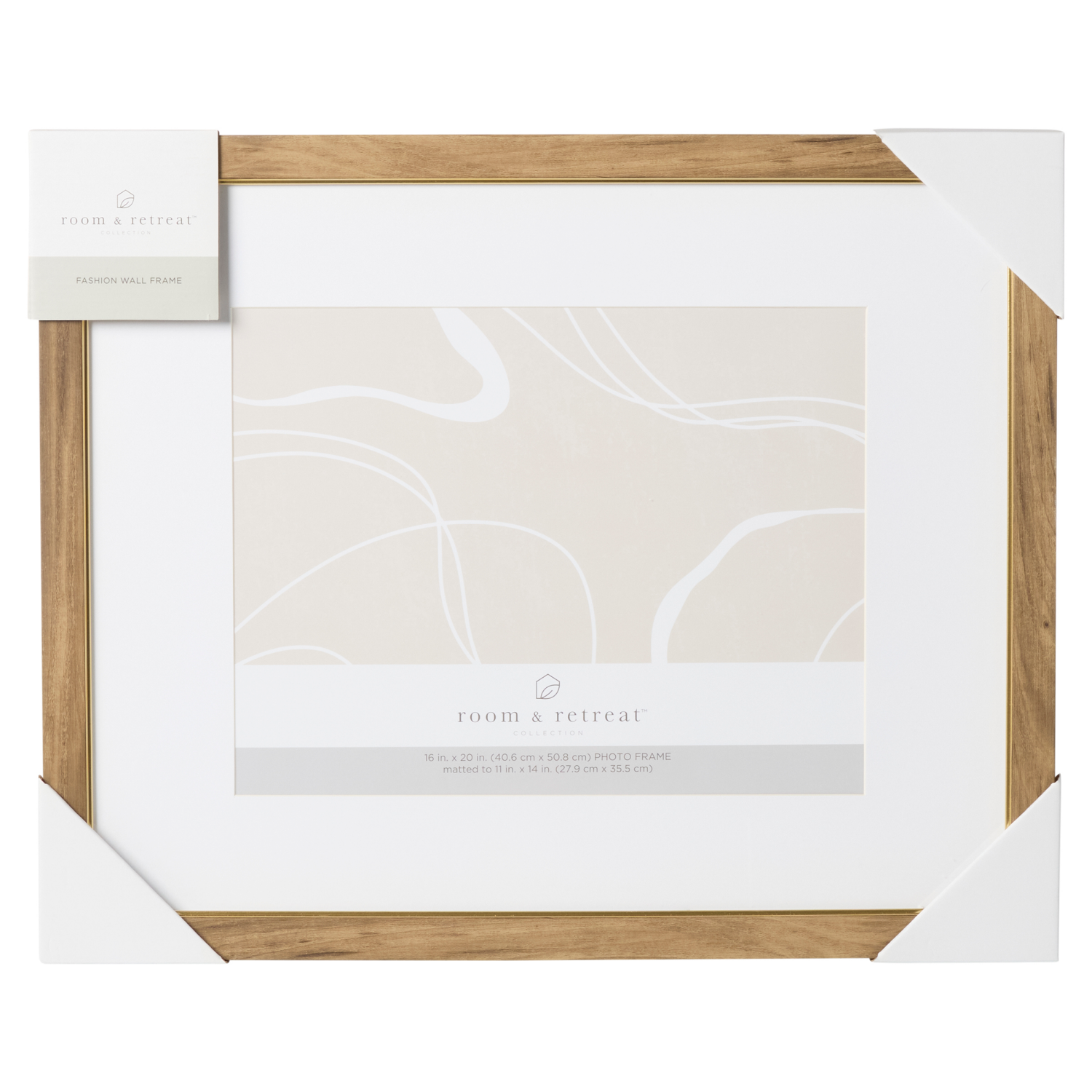 slide 1 of 3, ROOM & RETREAT Room and Retreat Matted Walnut Gallery Wall Frame 16x20, 1 ct