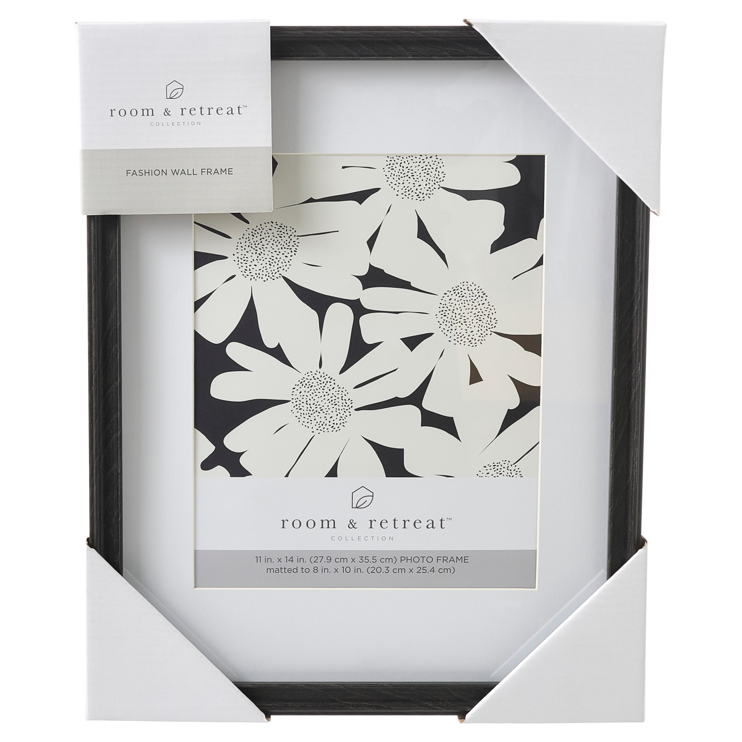 slide 1 of 3, ROOM & RETREAT Room and Retreat Matted Black Gallery Wall Frame 11x14, 1 ct