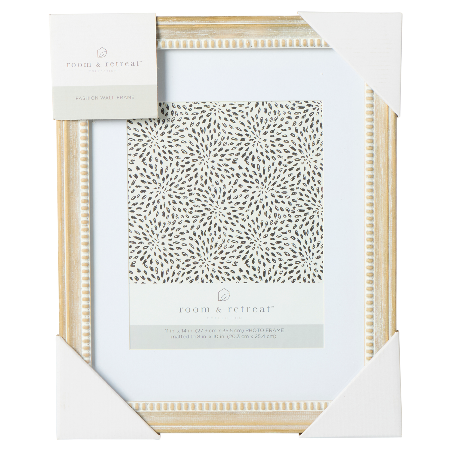 slide 1 of 3, ROOM & RETREAT Room and Retreat Beaded Double Mat Gallery Wall Frame 11x14, 1 ct