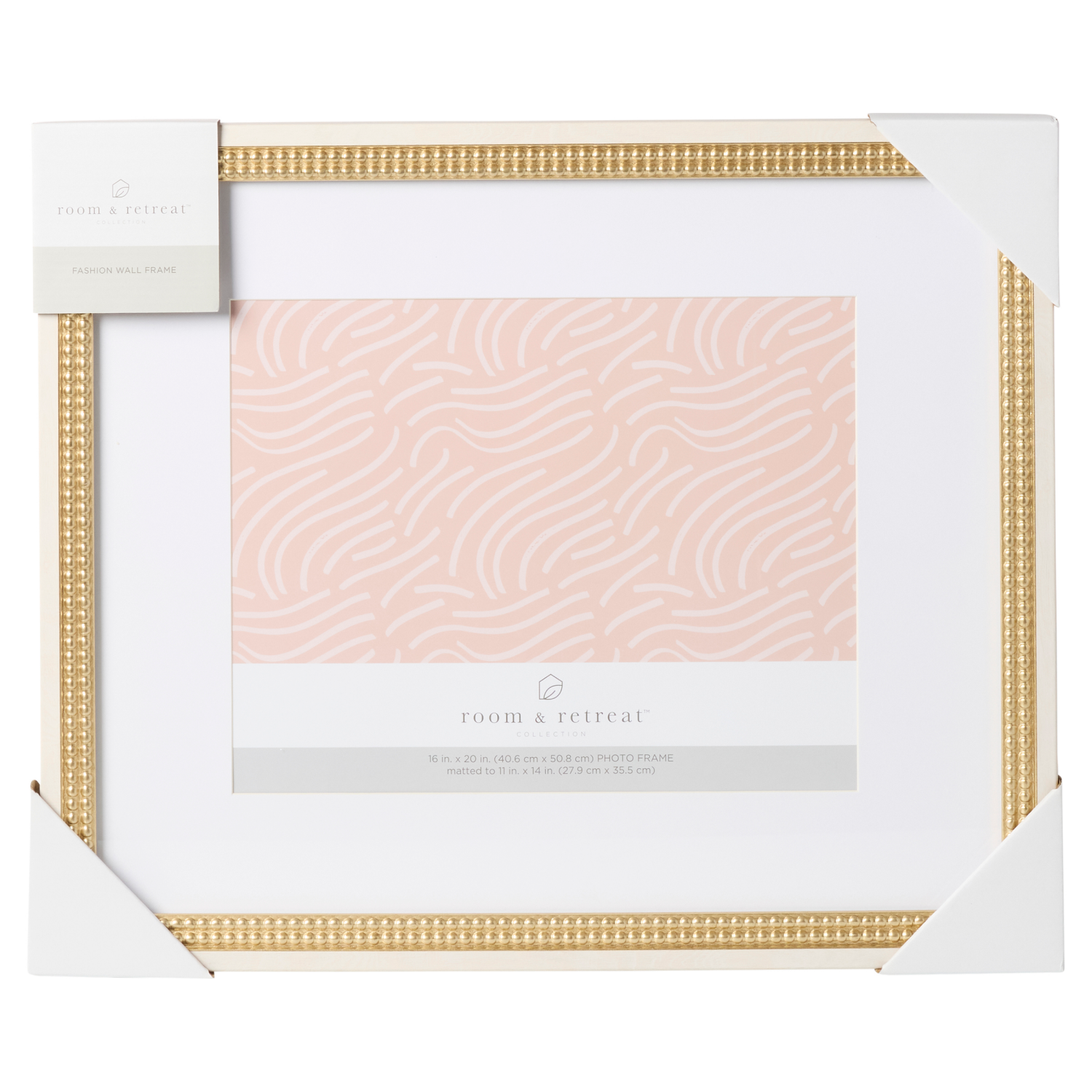 slide 1 of 3, ROOM & RETREAT Room and Retreat Gold and White Matted Gallery Wall Frame 16x20, 1 ct