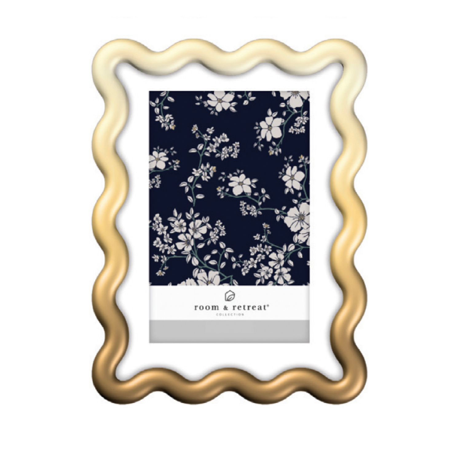 slide 1 of 1, ROOM & RETREAT Room and Retreat Tabletop Gold Wavy Picture Frame 5 X 7, 1 ct