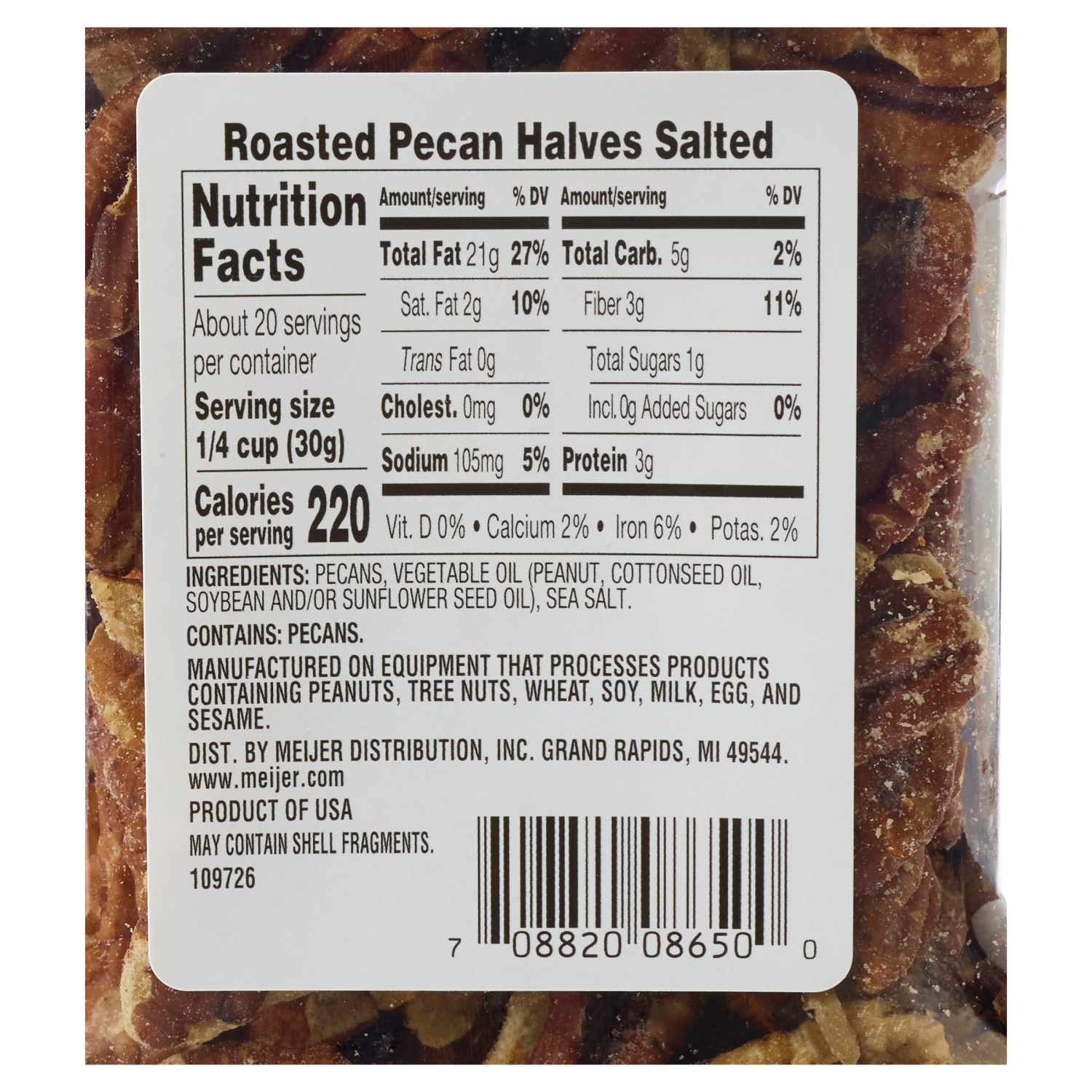 slide 2 of 3, Meijer Salted Roasted Pecans - 21 oz, 21 oz