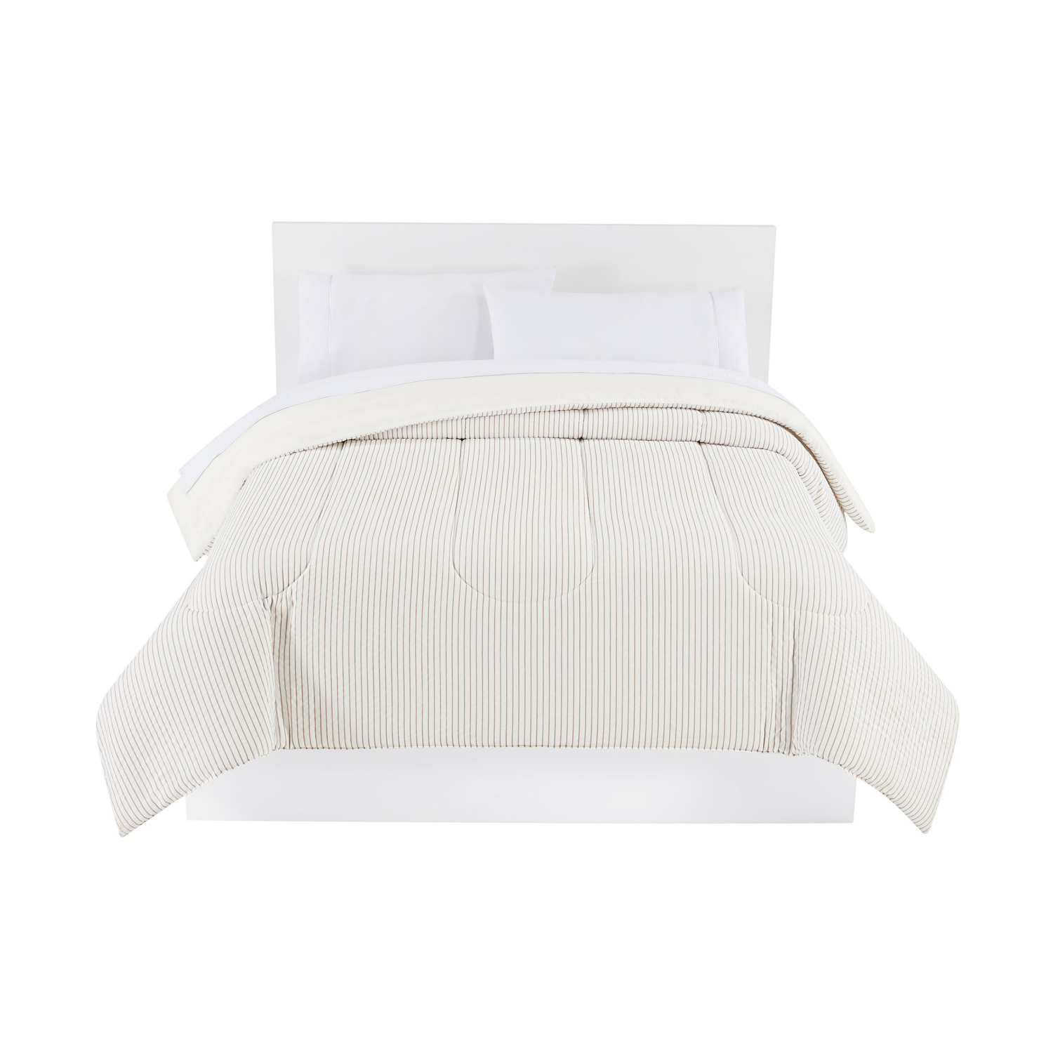 slide 1 of 1, R+R Comforter Poly Seersucker White Twin/Twin Xl, XL