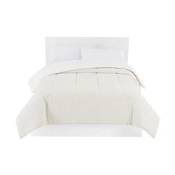 R+R Comforter Poly Seersucker White Twin/Twin Xl